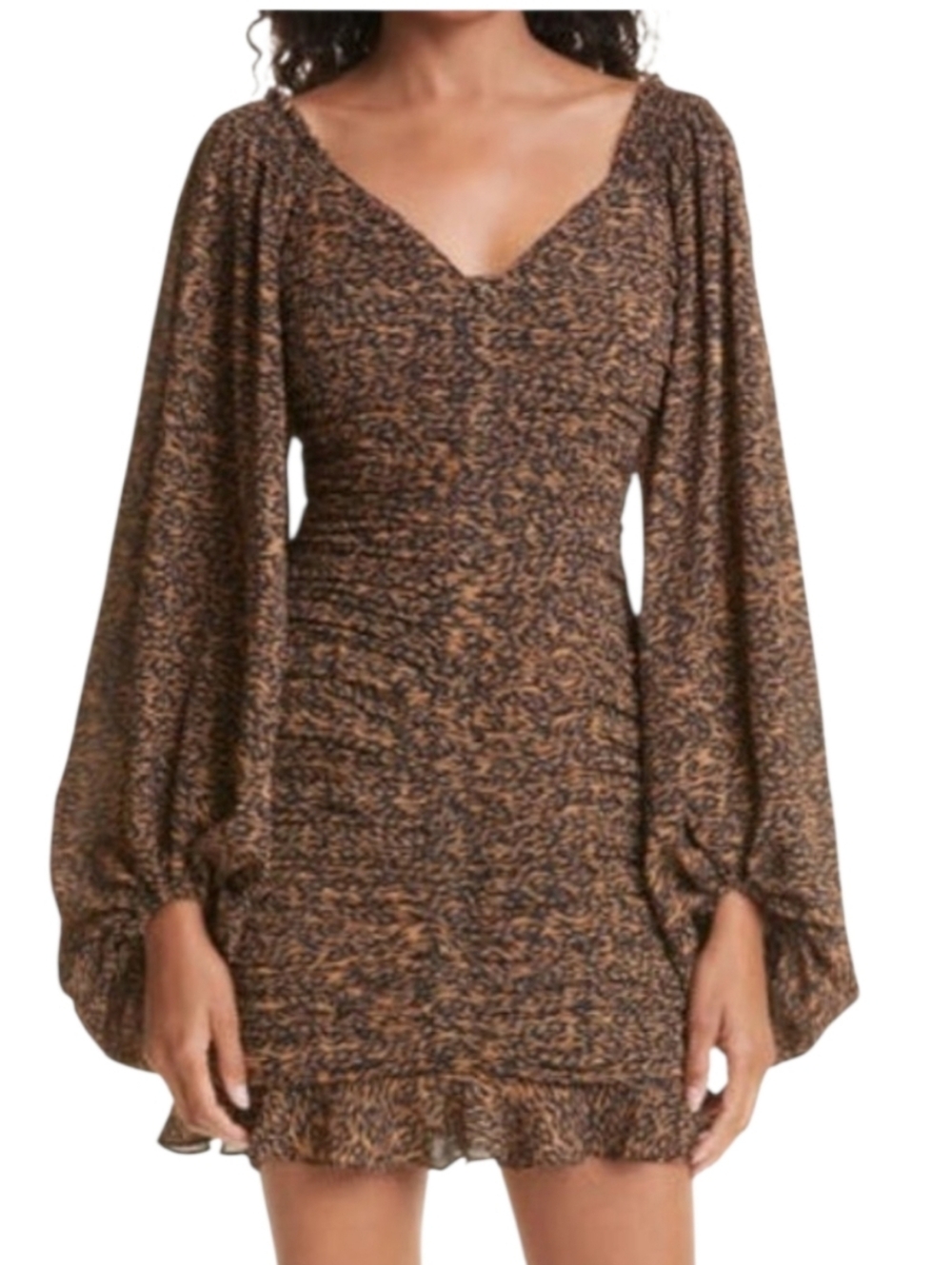 NWT Ted Baker Wyatte Brown Ruched Bodycon Mini Dress Sz 2